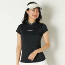 ルコックゴルフ ゴルフウェア レディース トップス le coq sportif GOLF RIJOUME リジューム 変形襟モックネック半袖シャツ 女性 2023 春 夏 吸汗速乾 ストレッチ UPF50+ エコ素材 全3色 ピンク ラベンダー ブラック S/M QGWVJA21