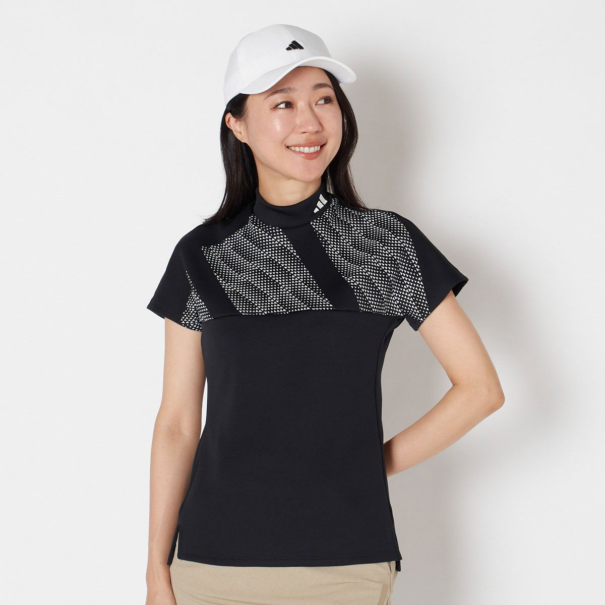【SALE】【送料無料】アディダスゴルフ ゴルフウェア レディース トップス adidas Golf モックネックフレンチスリーブシャツ 女性 秋 冬 除湿 全2色 M/L MKS49