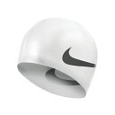 NIKE(ナイキ) 水泳 小物 NIKE スウッシュシリコーンキャップ ホワイト/ブラック 春 夏 全2色 フリー NESS8163