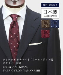 【公式】【CRICKET】クリケット サテンペイズリーオンドット柄 ネクタイ 日本製 メンズ