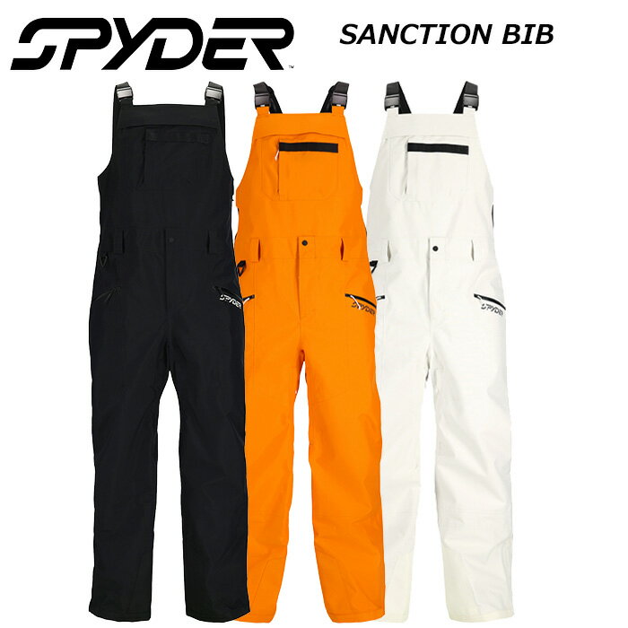 SPYDER スパイダー ウェア SANCTION SHELL BIB PANT 当店実測値（平置き） XSサイズ ウエスト:42 股下:79 Sサイズ ウエスト:46 股下:78 【特徴】 ・EXO SHIELD 3L リサイクルポリエステル平織り、10kラミネート、PFCフリーDWR付き ・フィット感をカスタマイズできるアジャスタブルエラスティックサスペンダー ・アジャスタブルウエスト構造、ベルトループ、ガスケットウエストがカスタムフィットを実現 ・YKK AquaGuardハンドポケットファスナー ・フルテープシーム ・腿部ベンチレーションシステム ・膝の立体裁断構造 ・パンツ袖口の強化スカッフガード ※ご注意※ ・製造過程で細かいキズがつくことがあります。ご了承ください。 ・実店舗と在庫を共有しいるため、タイミングによって完売となる場合がございます。 ・モニターの発色によって色が異なって見える場合がございます。