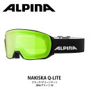 【A7180834】ALPINA アルピナ ゴーグル NAKISKA Q-LITE ブラック/グリーンマット 23-24 モデル 【返品交換不可商品】