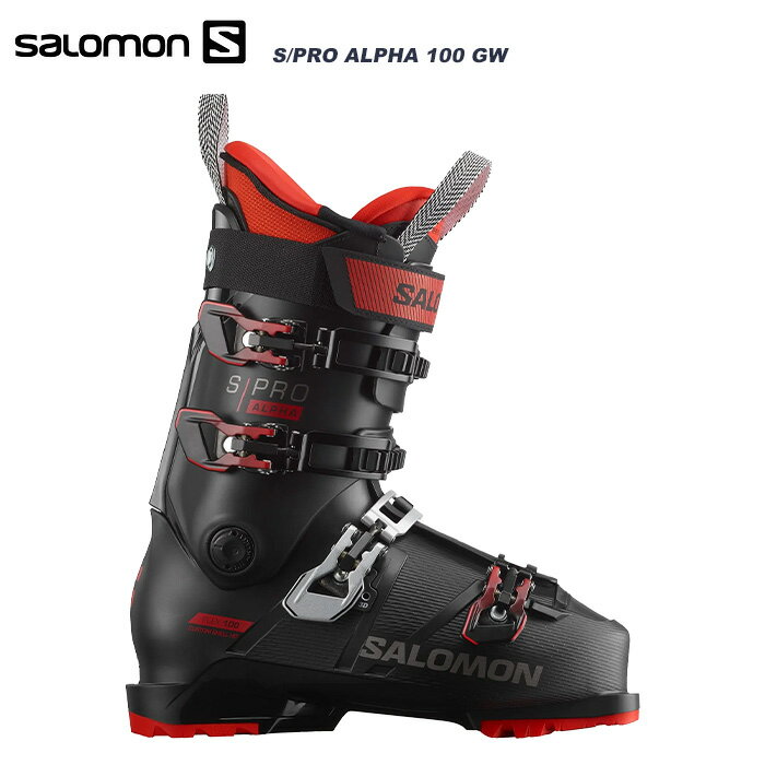 SALOMON サロモン スキーブーツ S/PRO ALPHA 100 GW COLOR : Black/Red SIZE RANGE : 24/24.5 - 28/28.5 ※ご注意※ ・製造過程で細かいキズがつくことがありますが、不良品には該当いたしません。 ・実店舗と在庫を共有しているため、タイミングによって完売となる場合がございます。 ・モニターの発色によって色が異なって見える場合がございます。