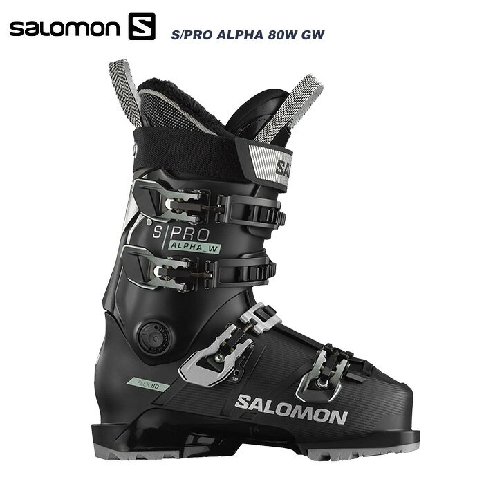 SALOMON T XL[u[c S/PRO ALPHA 80 W GW Black/White moss/Silver 23-24 f fB[X