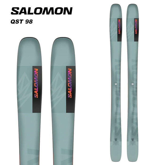 SALOMON サロモン スキー板 QST 98 Lengths (cm): 169-176-183-189cm ※解放値について※ 当店での解放値設定は「10」までとなっております。予めご了承ください。 ※ご注意※ ・製造過程で細かいキズがつくことがありますが、不良品には該当いたしません。 ・実店舗と在庫を共有しているため、タイミングによって完売となる場合がございます。 ・モニターの発色によって色が異なって見える場合がございます。