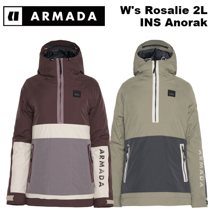 Rosalie 2L INS Anorak Women's Sizes: XS, S, M, L, XL Colors: Sassafras-Moonscape-Natural, Sage-indigo ロザリー 2L Insulated Anorakは、近年流行しているクラシックなプルオーバーのデザインにカラーブロックを施した新しいデザインで、多用途に使える2Lのアノラックです。山はもちろんストリートでも着られます。 リップストップ加工されたナイロン製の生地を使用し、10K/10Kの透湿防水性能によりハードな使用に耐えることができます。フロントのポケットはジッパー付きで持ち物を安全に保護し、リストゲイターと4ウェイストレッチのパウダースカートによって雪の侵入を防ぎ、快適なライドを可能とします。 ※ご注意※ ・製造過程で細かいキズがつくことがあります。ご了承ください。 ・実店舗と在庫を共有しいるため、タイミングによって完売となる場合がございます。 ・モニターの発色によって色が異なって見える場合がございます。