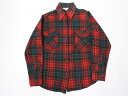 美品■WOOLRICH ウールリッチ チェックウールシャツ 赤系 KIDS 14