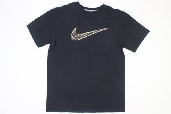 美品■NIKE ナイキプリントTシャツ（L）ブラック黒