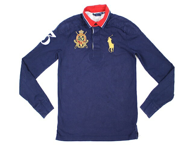 RALPH LAUREN SPORT■長袖ラガーシャツ ネイビー(BOYS M) ラルフローレン キッズ