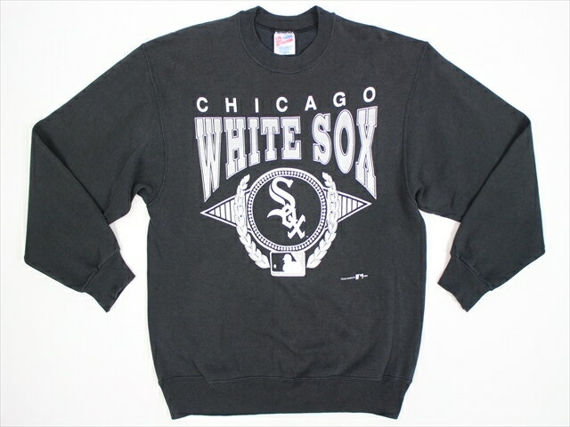 90'S USA製 HANES MLB CHICAGO WHITE SOX ホワイトソックス コットンスウェット(L)ブラック