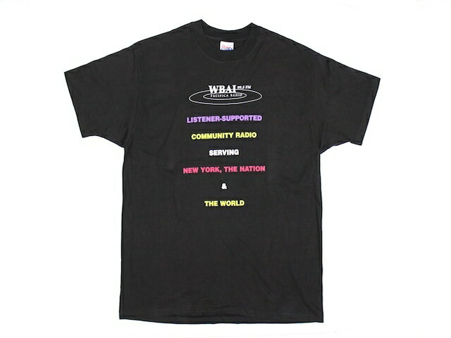 90'S HANES BEEFY プリントTシャツ(XL)USAラジオ99.5FMアメリカ古着