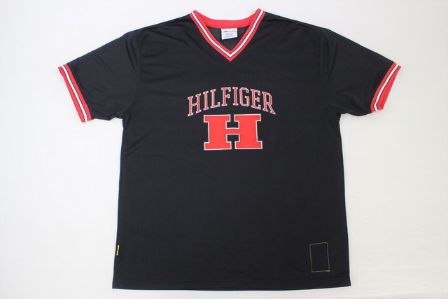 TOMMY HILFIGER■90's HILFIGER ATHLETICS ゲームシャツ ブラック/L トミーヒルフィガー