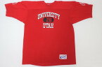 champion■80's フットボールTシャツ UNIVERSITY UTAH レッド/XL ユタ大学 カレッジプリント チャンピオン