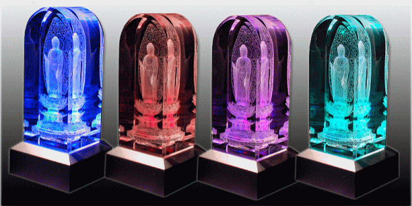 クリスタル仏像阿弥陀如来 浄土真宗 お西3Dクリスタルガラス仏像　御本尊（仏具）現代仏壇にあわせて売れ筋 3