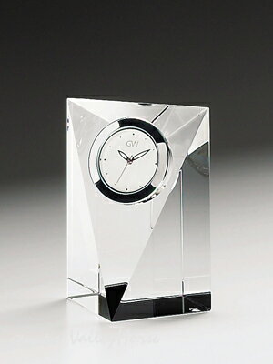 名入れ メッセージ彫刻　名入れ時計【退職記念　退職祝い】GLASS WORKS NARUMIプリズム　クロック（S）卓上時計 置時計 ナルミ (鳴海製陶)