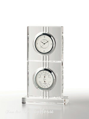 名入れ彫刻　名入れ時計グラスワークスナルミ　GLASS WORKS NARUMI(鳴海製陶)　エコロ　サーモクロック（D）卓上時計 置時計 デスククロック