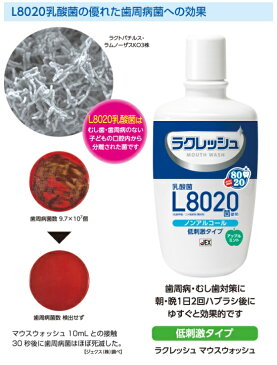 【即納】乳酸菌L8020菌使用液体はみがき ラクレッシュ L8020 マウスウォッシュ 300ml入り