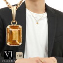 18金 ネックレス 18k メンズ サンセット ゴールド シトリン エクラ ペンダント ダブルロロ チェーン 【 A セット 】 ※長さ 45cm 50cm 選...