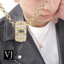 【 ファッション誌 掲載 】 VJ 【 ブイジェイ 】 18金 ネックレス 18k メンズ フル ダイヤモンド AOI リング ペンダント 2.6mm ロール ...