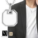 VJ 【 ブイジェイ 】 18金 ネックレス 18k メンズ ホワイトゴールド ホワイトアゲート ナンバー8 ドッグタグ ペンダント ロール チェーン セット ...