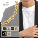 【 ファッション誌 掲載 】 18金 ネックレス 18k メンズ レディース イエローゴールド ダブル ロロ オーバルカット チェーン 2.7mm幅 50cm[...