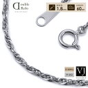 【 ファッション誌 掲載 】 プラチナ 18金 ホワイトゴールド メンズ ネックレス 18k レディース ダブル ロロ オーバルカット チェーン 1.8mm幅 ...