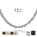 【 ファッション誌 掲載 】 プラチナ 18金 メンズ ホワイトゴールド ネックレス 18k レディース ダブル ロロ オーバルカット チェーン 2.7mm幅 ...