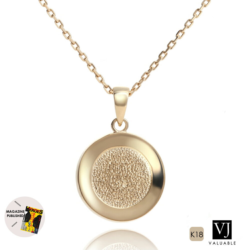 【 ファッション誌 掲載 】 VJ 【 ブイジェイ 】 18金 ネックレス 18k メンズ イエローゴールド ダブル テクスチャー エンド コイン ペンダント ...