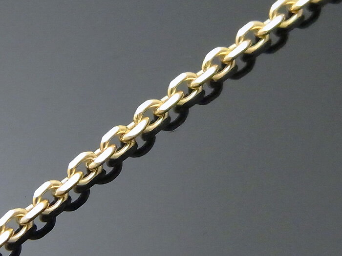 K10　イエローゴールド　メンズ　カット　アズキ　チェーン　 2mm幅　60cm [k10 ネックレス 10k ネックレス 10金 ネックレス 小豆 あずき　男性　]