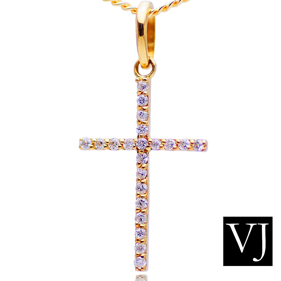 【ファッション誌掲載】VJ【ブイジェイ】18金 ネックレス 18k メンズ ロイヤルフラッシュ ダイヤモンド クロス ペン…