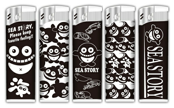 クジラッキー モノトーンスタイル ライター 全5種セット 海物語 ぱちんこグッズのサムネイル
