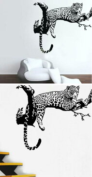 ウォールステッカー 動物 おしゃれ モノトーン ヒョウ ステッカー 転写 ウオールステッカー 豹 WALL sticker カフェ モダン diy 壁紙 アニマル 大きい アフリカ 大きな木 世界地図 木 花 インスタ映え 英字 時計 黒 植物 花 キッチン トイレ 猫 玄関 枝 葉 クール 男前