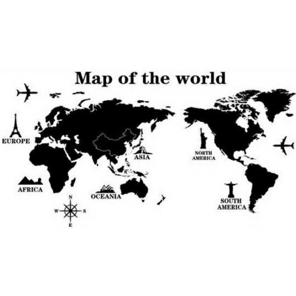 ウォールステッカー 世界地図 おし
