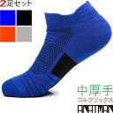 ゴルフソックス メンズ 靴下 2足 スニーカーソックス スポーツソックス くつした くつ下 ショートソックス アンクル丈 厚手 人気 オススメ おしゃれ スポー...