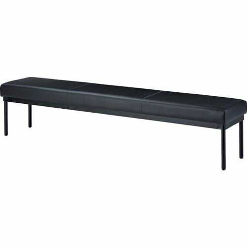 TRUSCO 抗菌ロビーチェア 背なし 1800×350×400 ブラック 1台 (MCK1835BK)