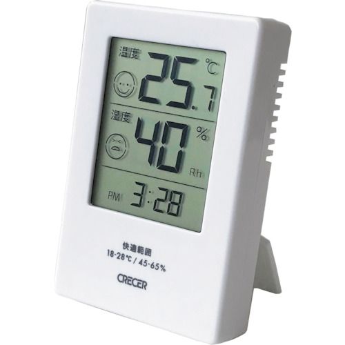 【期間限定!対象商品P2〜20倍】 CRECER　デジタル温湿度計　Facy〜フェイシー〜　1個 (CR2600W)