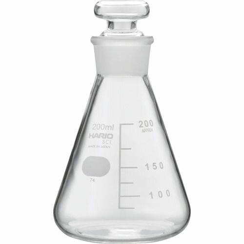 HARIO　共栓三角フラスコ200ml（TS27）　1個 (TSF200SCI)
