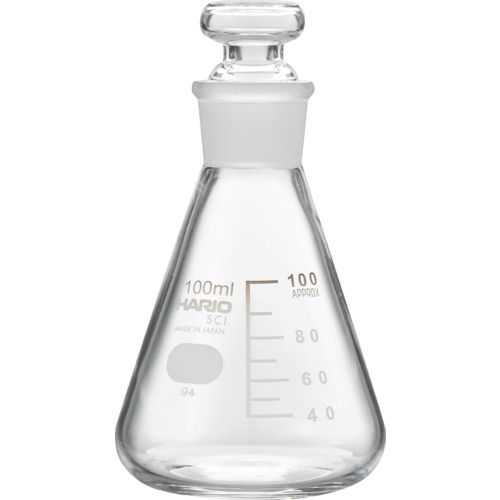 HARIO 共栓三角フラスコ100ml（TS22） 1個 (TSF100SCI)