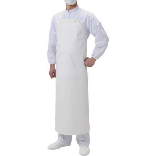 Sommelier Aprons - 【期間限定!対象商品P2〜20倍】 弘進ゴム　タフライトソフト　胸付前掛　白　SSサイズ　1枚 (G0477CASS)
