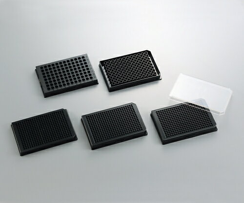 黒色マイクロプレート 平底 96well・Q型 γ線滅菌済（フタ付き） P96FQBS 1箱(1枚×50袋入)