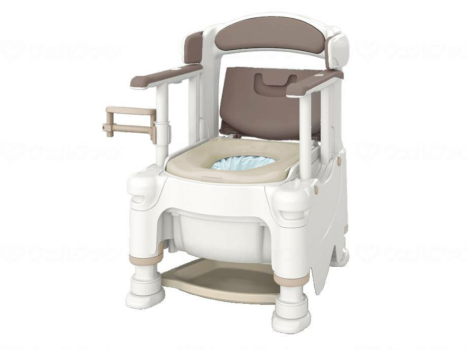 アロン化成ポータブルトイレFX-30　らくゾウくん 自動ラップ アースブラウン ソフト・脱臭