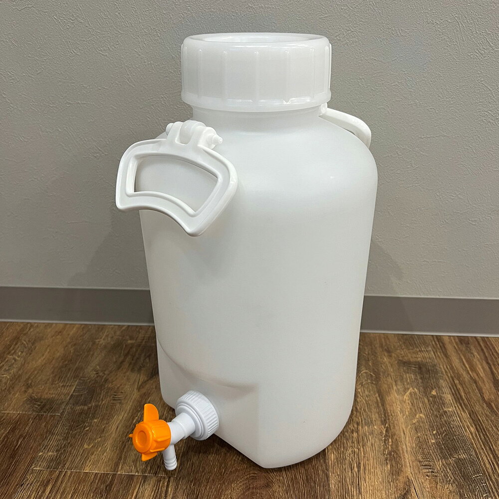 【全商品 ポイント10倍中】 ハンディーボトル活栓付 10L 広口 耐薬コック付 1個