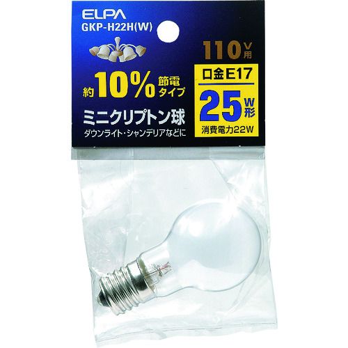 ELPA ミニクリプトン球 1個 (GKPH22HW)