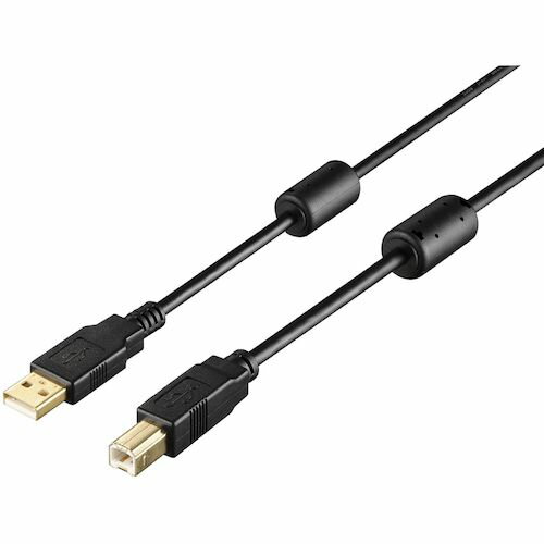 BUFFALO　USB2．0　A　to　B　フェライトコア付ケーブル　5．0m　ブラック　1個 (BU2ABF50BK)