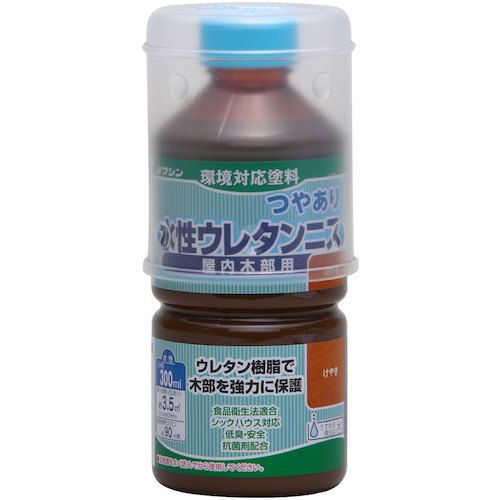 【期間限定!対象商品P2〜20倍】 和信ペイント　水性ウレタンニス　けやき　　300ml　1本 (941306)