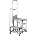 TRUSCO アルミ製作業用踏台 2段 高さ0.6m 天板寸法500×400 ステップ奥行250mm 階段片手すり付き 1台 (TSF25256TK300)