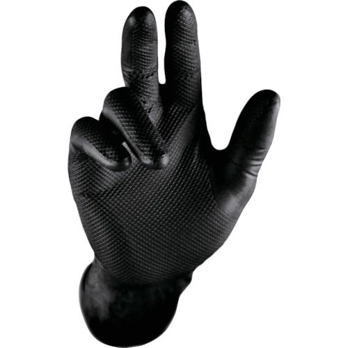 ハラダ　グリッパーズグローブ　ロング　厚手　ブラック　L（50枚入）　1箱 (37002034)(4)