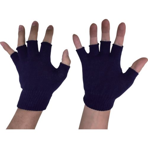 勝星　のびのびマジック手袋指切（ボツなし）　紺　1双 (371540)