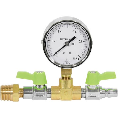 Asada　圧力計ユニット1．0MPa　エアーテストコンプレッサ用　1個 (FA035)