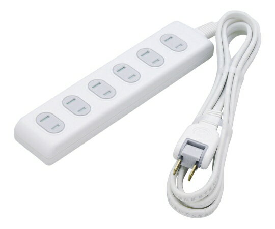 【期間限定!対象商品P2〜20倍】 扉付タップ6P2m　WBT-6020B(W) 1個